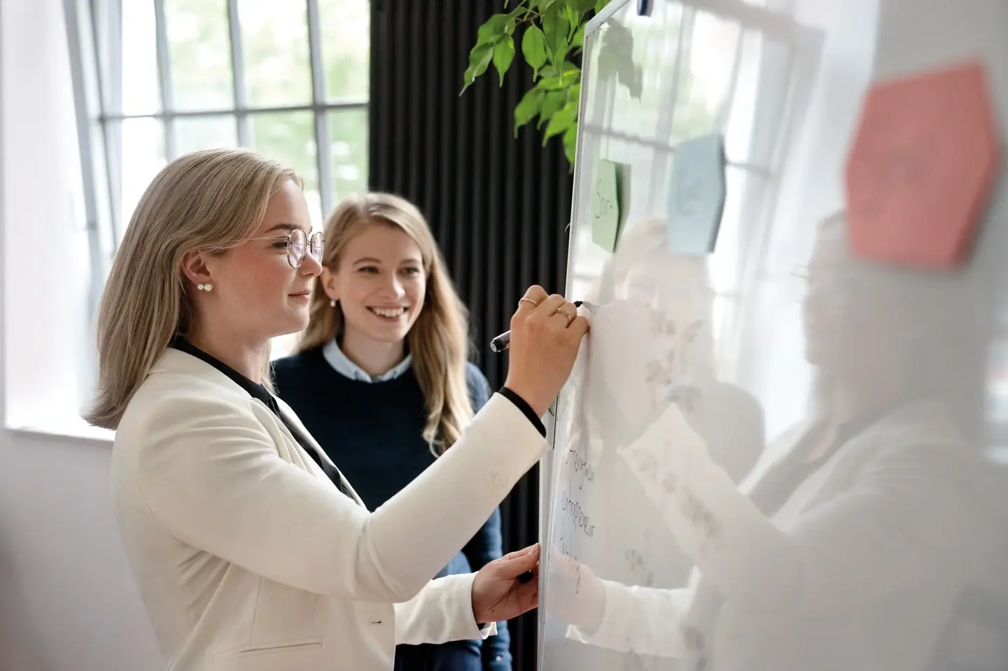 Picture - Two women writing on a whiteboard